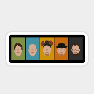 the evolution of Walter White Sticker